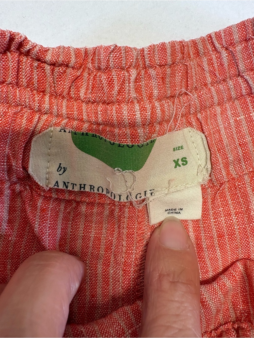 Anthropologie Sz S Beachcomber Coral Embroidered Linen Pull On
Shorts Pockets - Picture 3 of 9